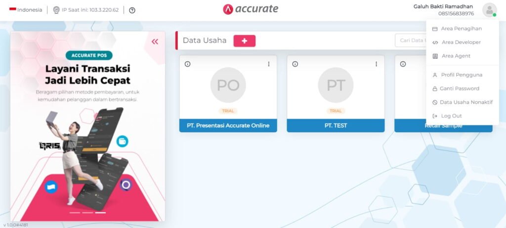 Cara Mengetahui Masa Trial Accurate Online