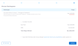 cara pembayaran accurate